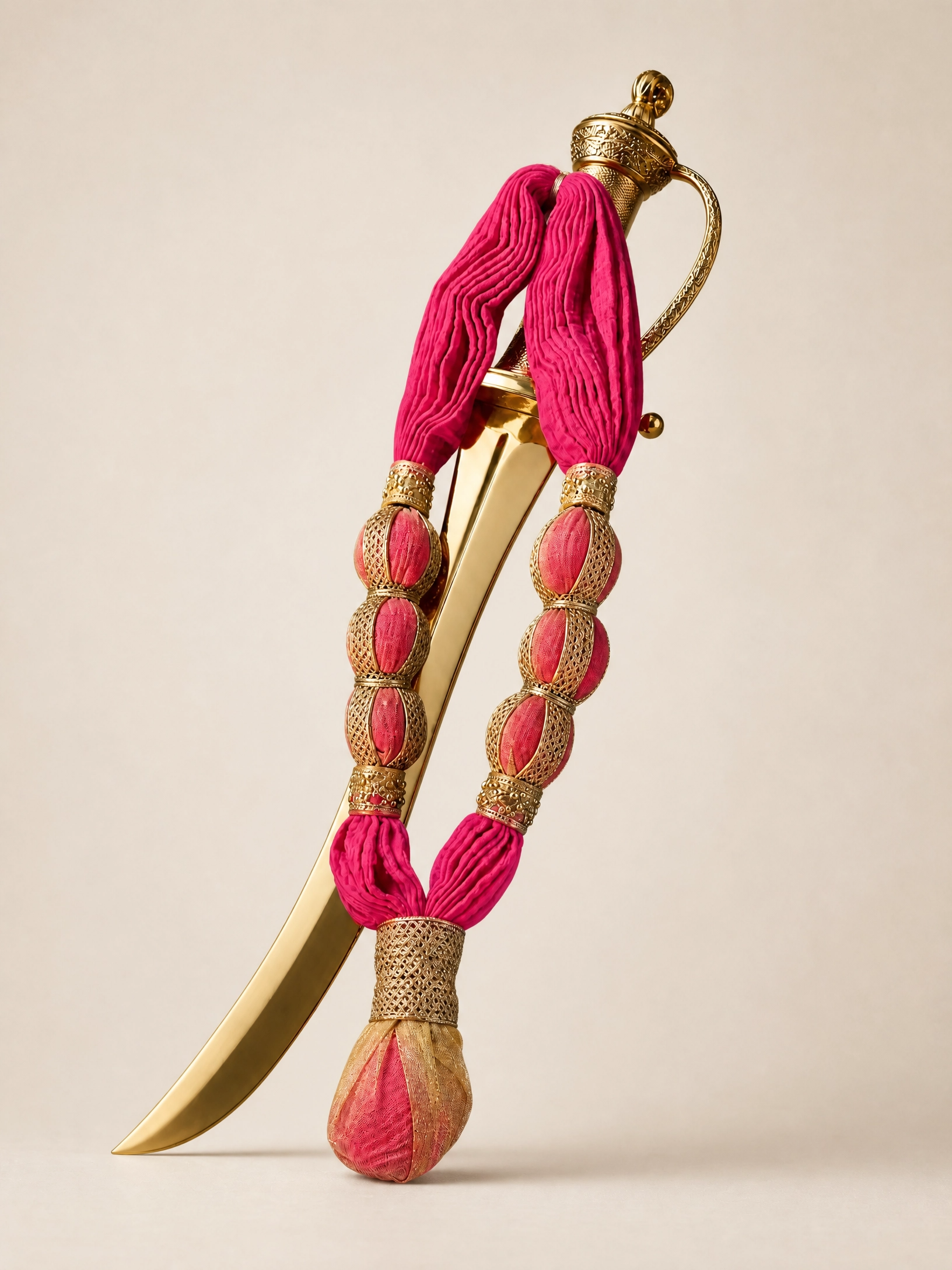 Maha Raj Maala — Rose, gold filigree