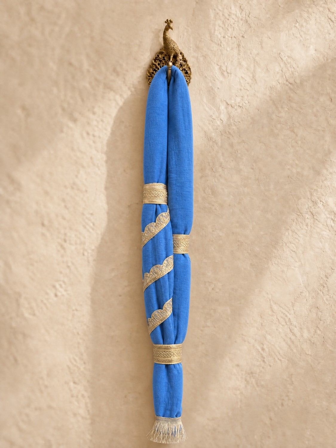 The Malar Maala — royal blue cotton muslin garland