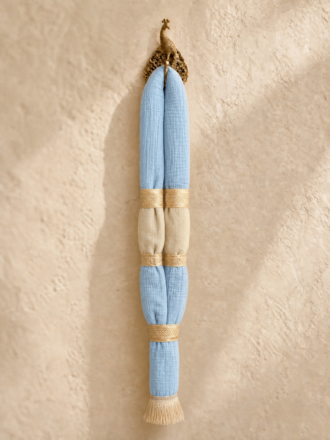 The Aabha Maala — baby blue cotton muslin garland